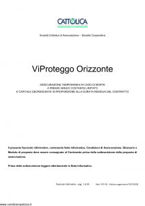 Cattolica - Vi Proteggo Orizzonte - Modello vpo 28 Edizione 20-10-2008 [30P]