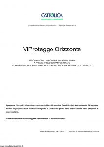 Cattolica - Vi Proteggo Orizzonte - Modello vpo 28 Edizione 31-03-2008 [30P]