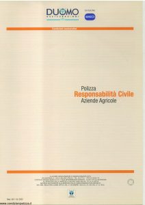 Duomo - Polizza Responsabilita' Civile Aziende Agricole - Modello 49-1 Edizione 2002 [6P]