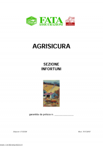 Fata - Agrisicura Sezione Infortuni - Modello 781-39-01 Edizione 01-2004 [9P]