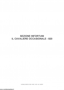 Fata - Globale Agricoltura Sezione Infortuni Il Cavaliere Occasionale 820 - Modello 14533 Edizione 06-2007 [11P]