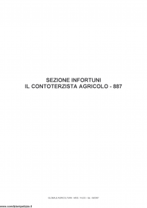 Fata - Globale Agricoltura Sezione Infortuni Il Contoterzista Agricolo 887 - Modello 14533 Edizione 06-2007 [14P]