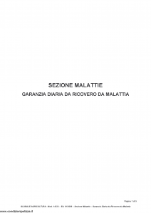 Fata - Globale Agricoltura Sezione Malattie Garanzia Diaria Ricovero Da Malattia - Modello 14533 Edizione 01-2009 [5P]