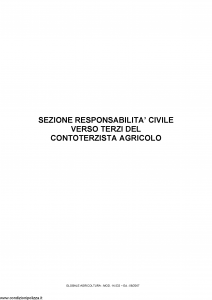Fata - Globale Agricoltura Sezione Rc Verso Terzi Del Contoterzista Agricolo - Modello 14.533 Edizione 06-2007 [9P]