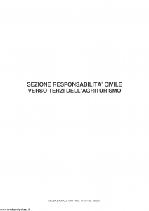 Fata - Globale Agricoltura Sezione Rc Verso Terzi Dell'Agriturismo - Modello 14.533 Edizione 06-2007 [9P]