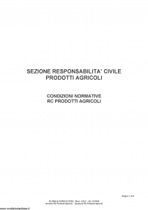 Fata - Globale Agricoltura Sezione Responsabilita' Civile Prodotti Agricoli - Modello 14.533 Edizione 01-2009 [6P]