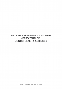 Fata - Globale Agricoltura Sezione Responsabilita' Civile Verso Terzi Del Contoterzista Agricolo - Modello 14.533 Edizione 05-2008 [9P]