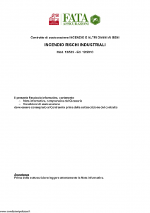 Fata - Incendio Rischi Industriali - Modello 12-523 Edizione 12-2010 [42P]