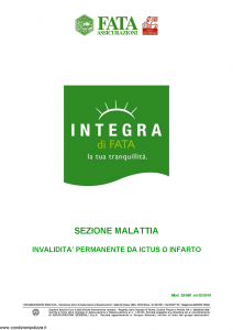 Fata - Integra Di Fata Sezione Malattia Invalidita' Permanente Da Ictus O Infarto - Modello 39-560 Edizione 02-2010 [6P]