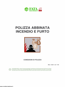 Fata - Polizza Abbinata Incendio E Furto - Modello 12-525 Edizione 11-2005 [34P]