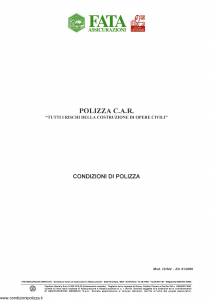 Fata - Polizza C.A.R. - Modello 12-542 Edizione 01-2009 [24P]