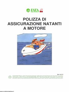 Fata - Polizza Di Assicurazione Natanti A Motore - Modello 40-513 Edizione nd [7P]