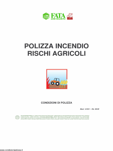 Fata - Polizza Incendio Rischi Agricoli - Modello 12-521 Edizione 09-2005 [23P]