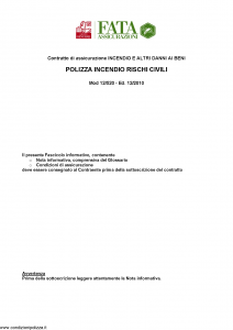 Fata - Polizza Incendio Rischi Civili - Modello 12-520 Edizione 12-2010 [35P]