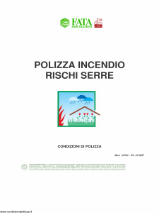 Fata - Polizza Incendio Rischi Serre - Modello 12-524 Edizione 01-2007 [19P]