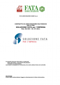 Fata - Soluzione Fata Per L'Impresa - Modello 80-003 Edizione 07-2011 [82P]