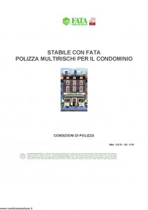 Fata - Stabile Con Fata Polizza Multirischi Del Condominio - Modello 12-516 Edizione 11-2005 [25P]