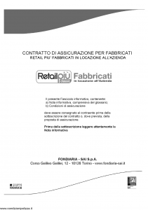 Fondiaria Sai - Retail Piu' Calassic Fabbricati In Locazione Azienda - Modello 1961 Edizione 05-2012 [30P]