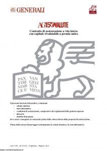 Generali - Ag150 Valute Contratto Di Assicurazione A Vita Intera - Modello gvag150val Edizione 01-01-2014 [30P]