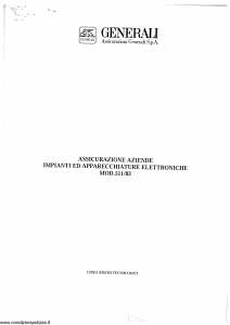 Generali - Assicurazione Aziende Impianti Ed Apparecchiature Elettroniche - Modello 511-03 Edizione nd [SCAN] [7P]