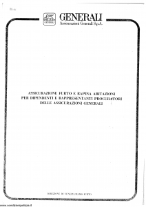 Generali - Assicurazione Furto E Rapina Abitazioni - Modello nd Edizione nd [SCAN] [8P]