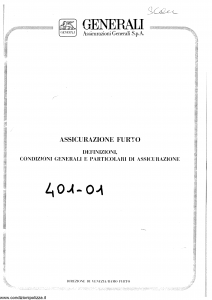 Generali - Assicurazione Furto - Modello 401-01 Edizione 01-1988 [SCAN] [14P]