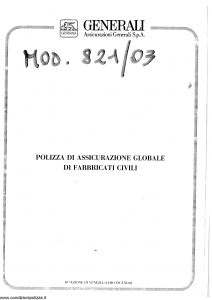 Generali - Assicurazione Globale Fabbricati Civili - Modello 821-03 Edizione 11-1984 [SCAN] [6P]