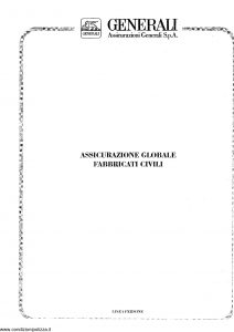 Generali - Assicurazione Globale Fabbricati Civili - Modello gl01-30 Edizione 05-1995 [SCAN] [15P]