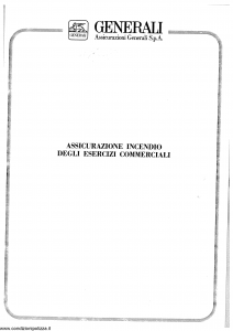 Generali - Assicurazione Incendio Degli Esercizi Commerciali - Modello i05-10 Edizione 01-1994 [SCAN] [20P]