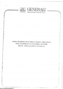 Generali - Assicurazione Incendio E Furto Abitazione Per I Rappresentanti Procuratori - Modello nd Edizione nd [SCAN] [13P]