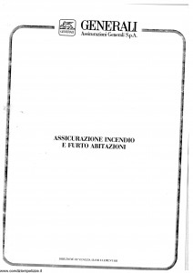 Generali - Assicurazione Incendio E Furto Abitazioni - Modello faif02 Edizione 07-1987 [SCAN] [16P]