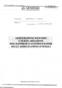 Generali - Assicurazione Incendio E Furto Abitazioni - Modello re12e-01 Edizione nd [SCAN] [24P]