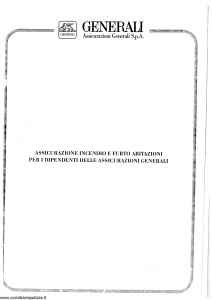 Generali - Assicurazione Incendio E Furto Abitazioni - Modello re13-10 Edizione 07-1993 [SCAN] [14P]