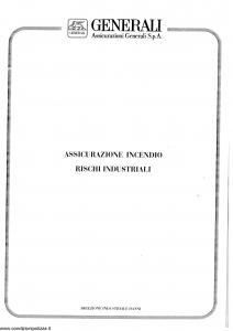 Generali - Assicurazione Incendio Rischi Industriali - Modello 901-04 Edizione 03-2000 [SCAN] [12P]