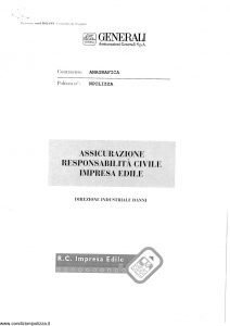 Generali - Assicurazione Responsabilita' Civile Impresa Edile - Modello r42a-01 Edizione nd [16P]