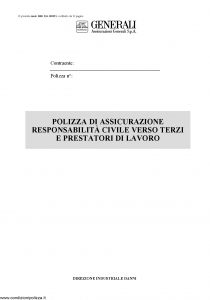 Generali - Assicurazione Responsabilita' Civile Verso Terzi E Prestatori Di Lavoro - Modello r60 Edizione 03-2002 [10P]
