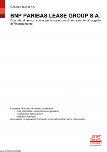 Generali - Bnp Paribas Lease Group Copertura Beni Strumentali - Modello nd Edizione 22-09-2015 [30P]