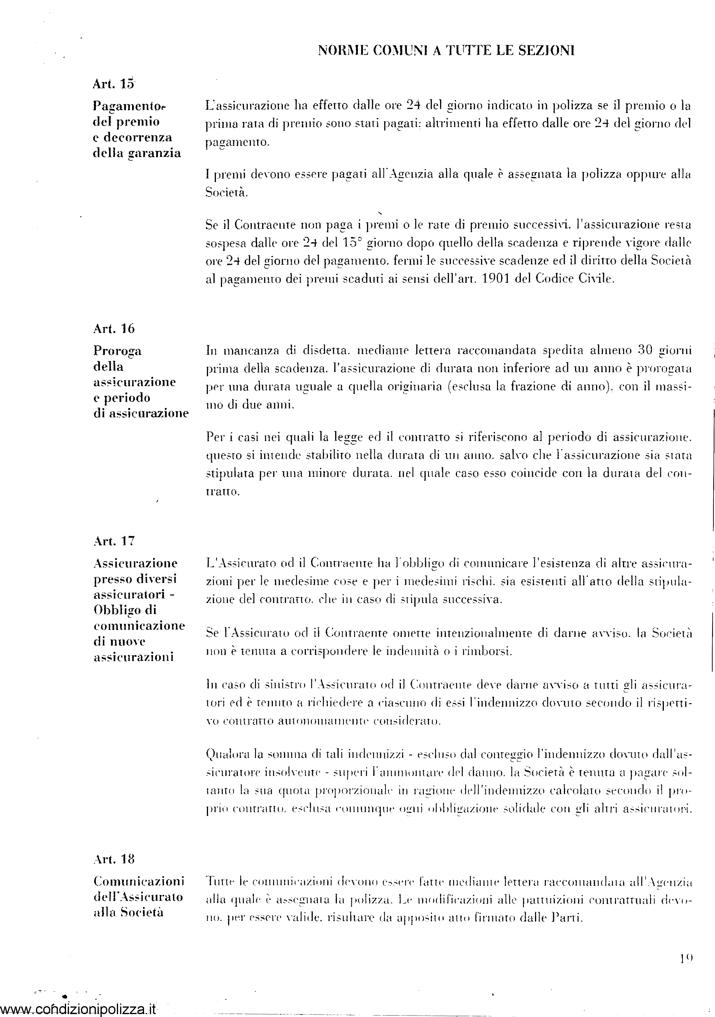 Generali Condizioni Generali Di Assicurazione Modello Nd Edizione Nd Scan 16p Condizioni Polizza
