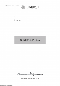 Generali - Generaimpresa Sezione Danni Da Interruzione Di Esercizio - Modello pmi08-02 Edizione nd [10P]