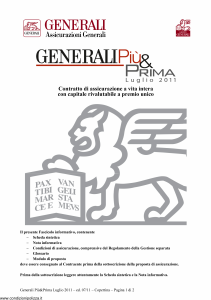 Generali - Generali Piu' & Prima Luglio 2011 - Modello gvgppl11 Edizione 04-07-2011 [28P]