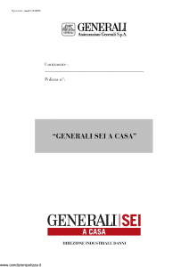 Generali - Generali Sei A Casa Sezione Assistenza Qui Generali - Modello ca12-01 Edizione nd [10P]