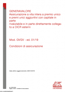 Generali - Generavalore - Modello gvgv Edizione 25-01-2019 [22P]