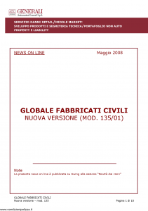 Generali - Globale Fabbricati Civili Nuova Versione - Modello 135-01 Edizione 05-2008 [10P]