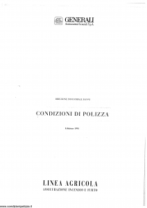 Generali - Linea Agricola Incendio E Furto - Modello a01-10 Edizione 05-1999 [SCAN] [24P]