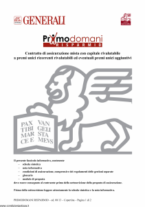 Generali - Primodomani Risparmio - Modello gvpdri Edizione 08-08-2013 [32P]