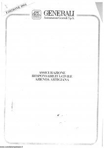 Generali - Responsabilita' Civile Azienda Artigiana - Modello r28 Edizione 07-1994 [SCAN] [7P]