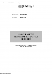 Generali - Responsabilita' Civile Prodotti - Modello r43 Edizione 07-2003 [10P]
