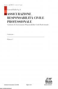Generali - Responsabilita' Civile Professionale Architetto Senior Base - Modello r50i-ca Edizione 23-02-2019 [15P]