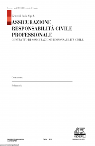 Generali - Responsabilita' Civile Professionale Dottore Commercialista Con Bonus Malus - Modello r50-cabm Edizione 23-02-2019 [16P]