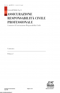 Generali - Responsabilita' Civile Professionale Dottore Commercialista - Modello r50-ca Edizione 23-02-2019 [12P]